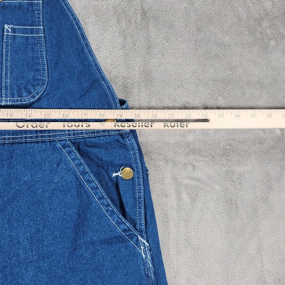 Big Smith Overalls Mens 34x32 Blue Denim Relaxed Fit Workwear Bib Utility - Picture 11 of 14